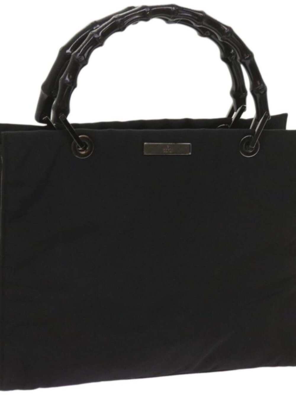 GUCCI Bamboo Hand Bag Canvas Black 002 1016 Auth ep3520